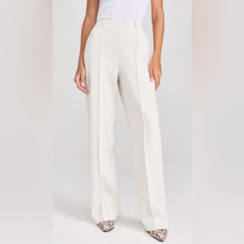 Spanx Off-White High-Waist Wide-Leg Trousers
